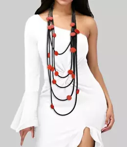 Lagenlook XXL Kautschukkette Halskette Kautschuk Modeschmuck Kette Style - Bild 1 von 4