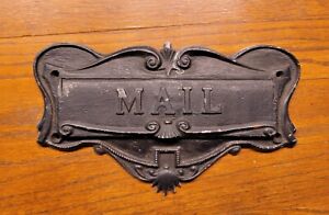 Vintage Sterling Cast Aluminum Metal Mail Letter Receiver Door Slot 1950s Retro