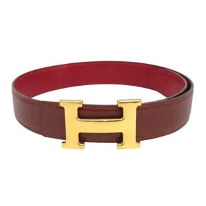 Hermes H Buckle Reversible Leather Belt 30MM Leather Unisex Minor Scratches - Picture 1 of 10