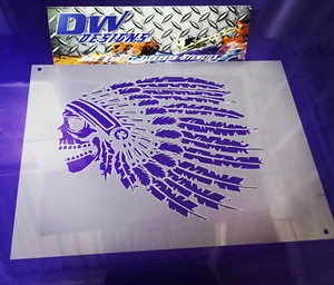 Laughing indian skull multi layer airbrush art craft stencil - Picture 1 of 3