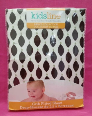 Kidsline Willow Crib Sheet White With Brown And Brown Leaves New In Packaging - Image 1 of 2