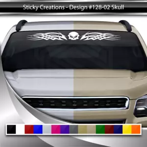 128-02 SKULL Decal Sticker Windshield Window Vinyl Graphic Tribal Celtic Knot - Picture 1 of 4