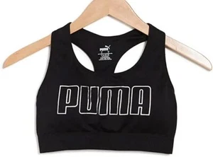 new PUMA Women's Seamless Sports Bra BLACK  S Small REMOVABLE CUPS HALTER BACK - Picture 1 of 3