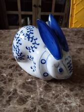 Blue & White Chinoiserie Porcelain Rabbit Vintage