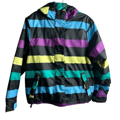 Billabong Striped Ski Jacket Caltyr Girls Size XL Waterproof Snowboard - Image 1 of 4
