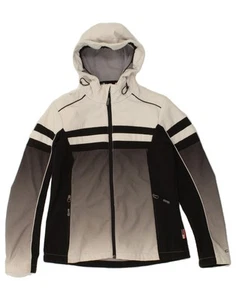 CMP Womens Hooded Windbreaker Jacket IT 44 Medium Grey Colourblock BX16 - Picture 1 of 4