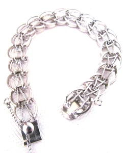 STERLING SILVER BRACELET 18 GRAMS JB JACOBY BENDER INC CURB LINK CHARM 7  1/2" - Picture 1 of 4