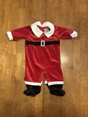 Bebé Papá Noel vintage de una pieza 0-3 Mos. Años 90 Foto 1 de 4