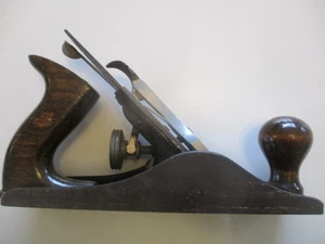 Vintage STANLEY BAILEY No 4 Wood Plane 9.5" Long Wooden handle & knob - Made UK - Foto 1 di 19