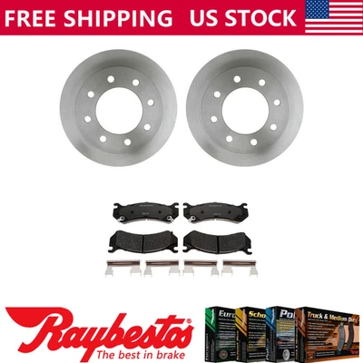 Rear Kit Brake Rotors + Metallic Pads For 2001-2006 Chevrolet Silverado 1500 HD - Image 1 of 4