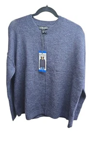 DAVID BITTON Buffalo Womens Navy Blue Knit Crew Neck Sweater SIZE Large - Picture 1 of 1