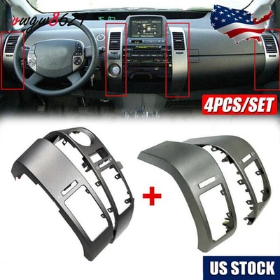 Juego de embellecedores de cubierta de ventilación de aire para tablero de aire acondicionado interior central para Toyota Prius 2004-2009 Foto 1 de 4