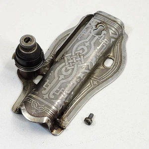 Singer Sewing Machine 15-91 Front Plate Tensioner Fancy Scrolled Bright Chrome - Picture 1 of 9