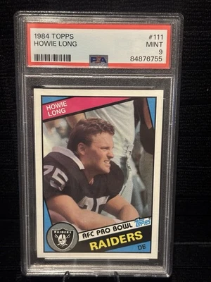 Topps Howie Long #111 Rookie RC 1984 PSA 9 como nuevo * Raiders * Salón de la fama Foto 1 de 2