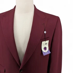 Tayion Collection Men's Classic Fit Solid Suit Jacket Stretch Blazer Red 42 R - Picture 1 of 7