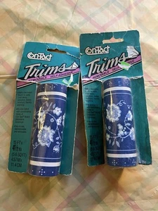 2 Vintage Contact Trims Removable Wallpaper Border Rolls NEW* 15’ X 4.5” Floral - Picture 1 of 2
