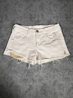 Pantalones Cortos True Religion Para Mujer 28” Blanco Corte Y2K Dobladillo Crudo Denim Deshilachado Foto 1 de 4