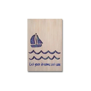 Melrose 23.25" Blue and Beige "Let Your Dreams Get Sail" Wall Plaque - Picture 1 of 1