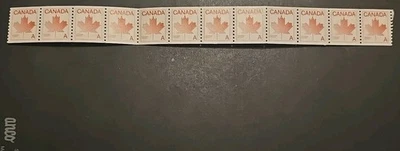 Canada Scott 908 Maple Leaf Definitive 1981 F-VF MNH Coil Strip Of 12 - Image 1 of 3
