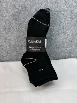 CALVIN KLEIN Hombre 7-12 Calcetines Cuarto Alto Acolchado 6 Pares Negros Nuevos Foto 1 de 4