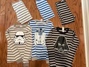 Hanna Andersson Star Wars Striped Pajamas Set Of 3 Size 12/150 Darth Vader R2-D2 - Picture 1 of 5