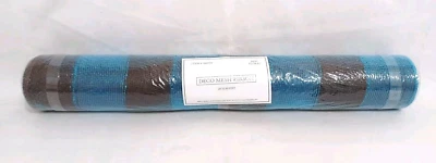 Hobby Lobby Deco Mesh Ribbon 21" x 30 feet Blue Black Decorative Arts And Crafts - Image 1 of 4
