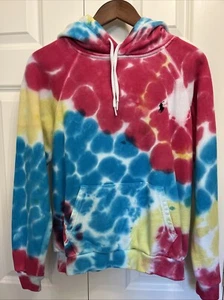 POLO Ralph Lauren Girls Kids Sz M Rainbow Tie Dye Hoodie Sweatshirt So Cool EUC! - Picture 1 of 6