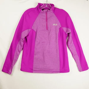 Maglione donna FILA Performance Running rosa e nero 1/4 zip taglia S - Foto 1 di 5