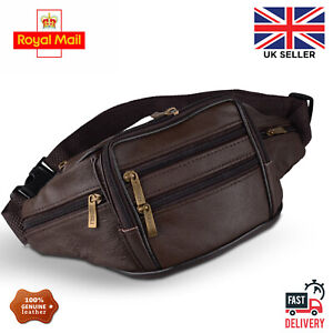 REAL GENUINE LEATHER BUM WAIST BAG TRAVEL HOLIDAY MONEY POUCH BELT WALLET BUMBAG