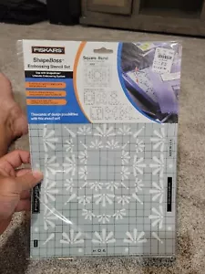 Fiskars ShapeBoss Embossing Stencil Set Square Burst #5616 NEW - Picture 1 of 5