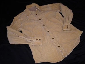 Brown Corduroy Longsleeve Vintage Men's Remington Shell Snaps Buttondown Shirt M - Picture 1 of 7