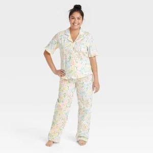 Women's  Size XXL Mommy & Me Matching Family Pajama Sleep Set White Floral - Picture 1 of 2