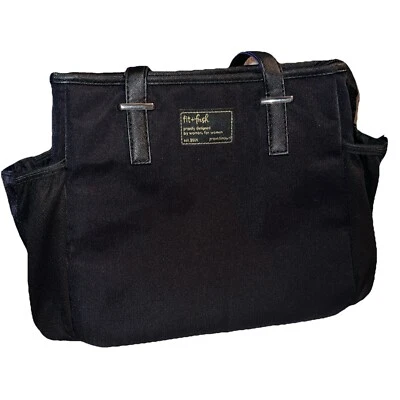 Bolsa tote Fit & Fresh almoço elegante preta com ouro para mulheres bolsa isolada LG - Imagem 1 de 4