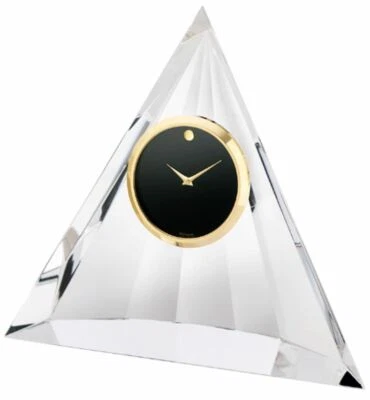 Movado Crystal Pyramid Clock With Black Dial TCL-148-M NEW OLD STOCK  - Image 1 of 2