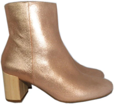 Taryn Rose Boots Cassidy Powder Metallic Ankle Boot 6.5 Mid Heel Booties - Image 1 of 4
