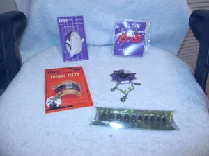 Halloween Ghost Necklace, Pumpkin Earrings, Freaky Teeth, Witch Bracelet & Nails - Picture 1 of 1