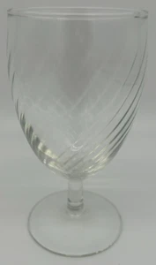 Calice acqua ~ vortice a spirale trasparente ~ USATO ~ calice ~ Libbey - Foto 1 di 5