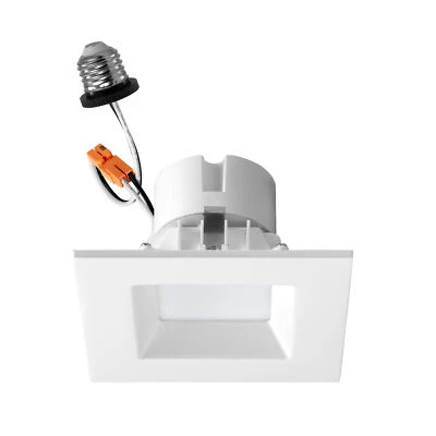 4" Square Retrofit Recessed Downlight, 11W, 750LM Tunable, White Residential Use - Image 1 of 2