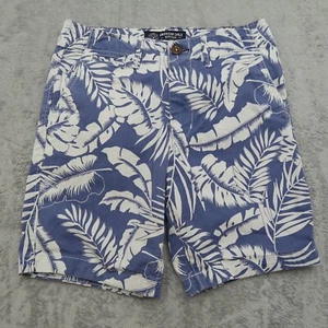 American Eagle Chino Shorts Mens Size 28 Blue Floral 8"-Inseam Prep Hawaiian - Picture 1 of 11