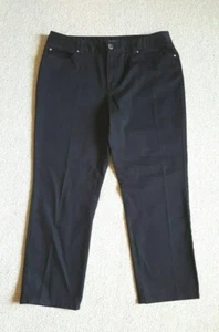 Womens Jeans-JONES NEW YORK-black cotton "Stretch" lightweight crop-10P - Picture 1 of 4