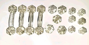 Vintage Clear Glass Drawer Handles and Pull Knobs. Lot of 15 for Dresser Cabinet - Picture 1 of 14