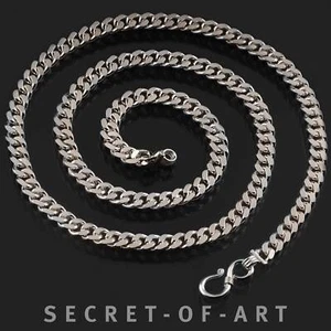 Panzerkette 6 mm Silber 925 Sterling 6mm Länge wählbar: 55 cm oder 60 cm, Herren - Bild 1 von 14