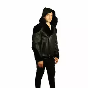 Chaqueta de moto ZOOLOO para hombre piel de oveja con capucha - Imagen 1 de 1