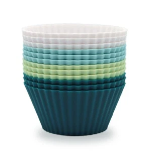 Silicone Baking Muffin Cups 12 Pack, Reusable Cupcake Liners Cake Molds, BPA ... - Picture 1 of 7