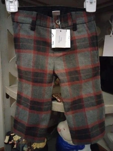 New Janie and Jack Boys Plaid Dress Pants Grey Red Size  3 - Picture 1 of 3