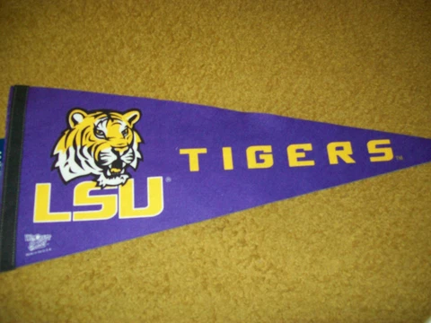 Louisiana State Tigers Premium Quality Felt Pennant 12"x30" w/protective Sleeve Cover
