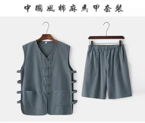 2pcs Suit Chinese Tang Fu Mandarin jacket Top Men Kung Fu Tai Chi Clothes Pants - Picture 1 of 14