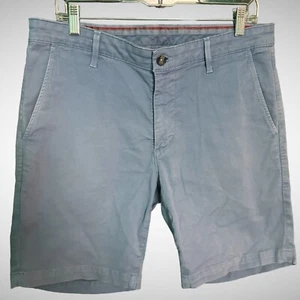 AG Shorts Mens 33 Solid Blue Chinos adriano goldschmied Flat Front Pre Owned - Picture 1 of 8