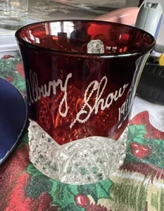 Antique Cut And Ruby Glass, Personally Etched With Albury Show 1911 - Picture 1 of 8