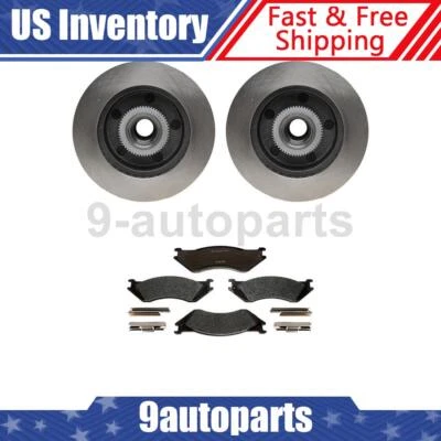 Pastilhas de freio de cerâmica rotor de freio dianteiro e cubo para 1998 Dodge B1500 - Imagem 1 de 4